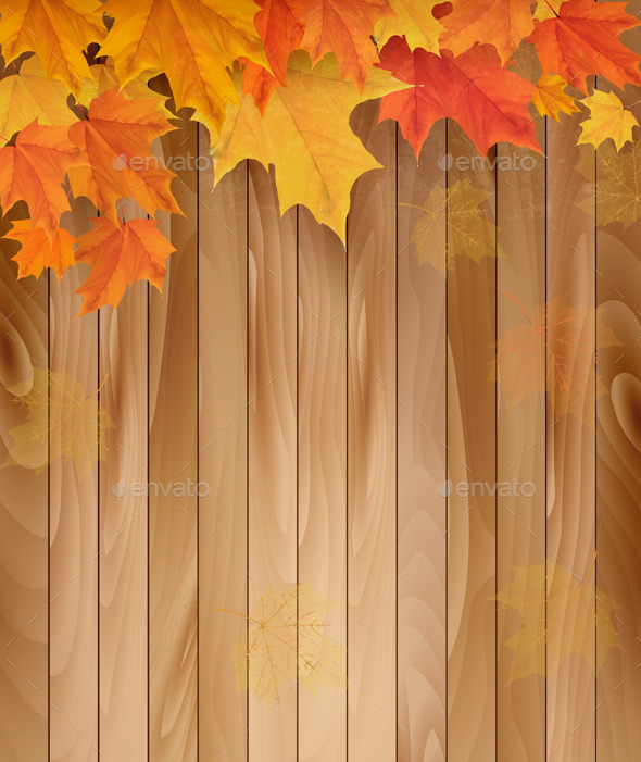 GraphicRiver Wooden Background with Autumn Leaves 9276685 GraphicRiver Wooden Background with Autumn Leaves 9276685