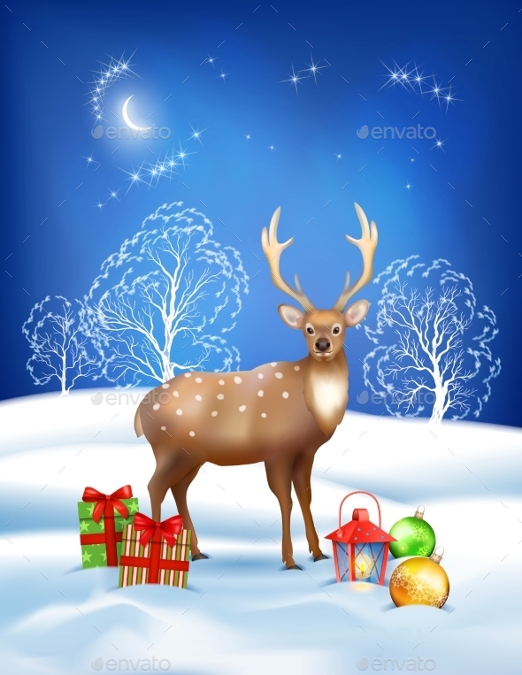 GraphicRiver Vector Christmas Winter Night Background 9276691 GraphicRiver Vector Christmas Winter Night Background 9276691