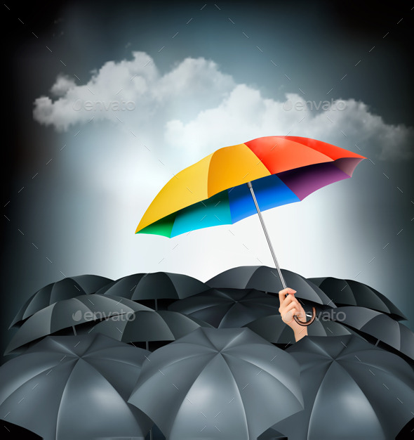 GraphicRiver One Rainbow Umbrella 9276733 GraphicRiver One Rainbow Umbrella 9276733