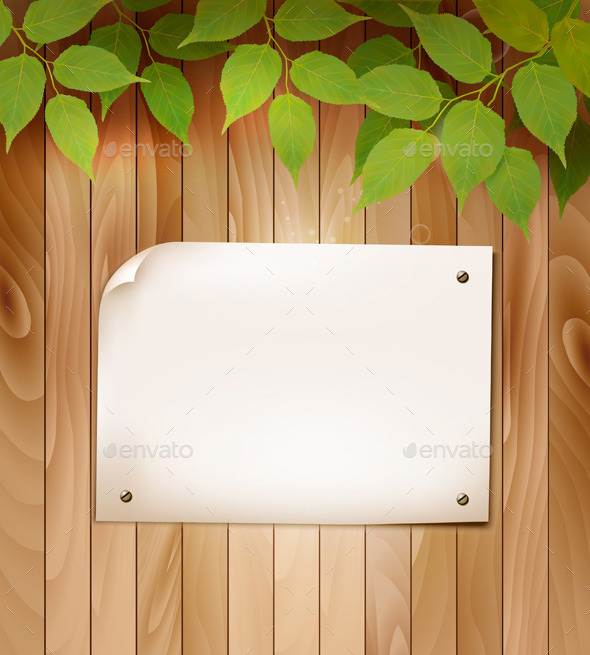 GraphicRiver Natural Wooden Background with Leaves 9276823 GraphicRiver Natural Wooden Background with Leaves 9276823