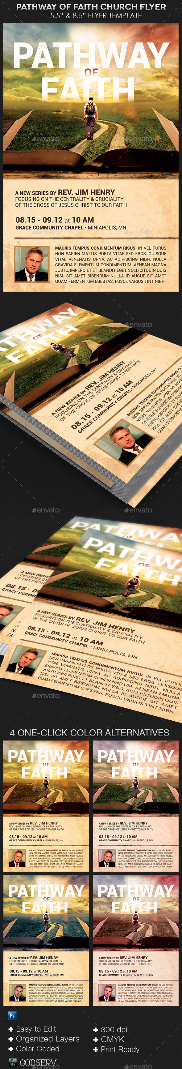 Pathway of Faith Church Flyer Template