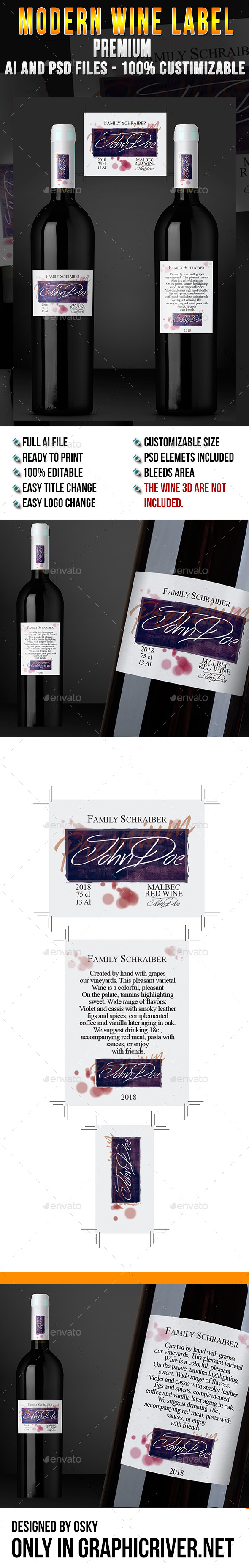 GraphicRiver Modern Wine Label Premium 9276959 GraphicRiver Modern Wine Label Premium 9276959