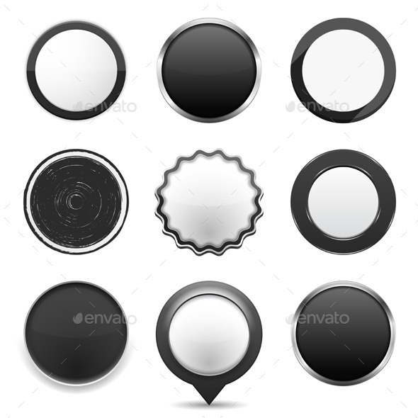 Round Black Buttons (Web Elements)