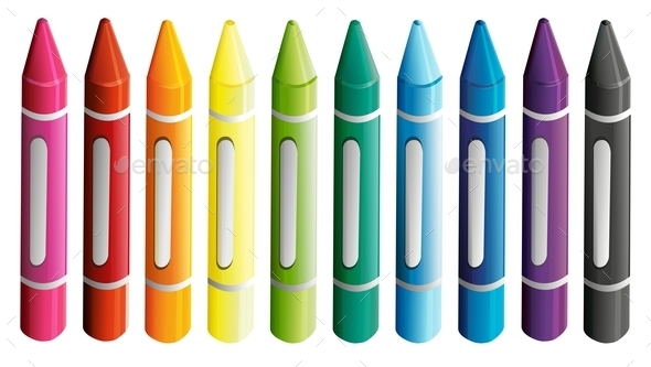 Colorful Crayons (Man-made Objects)