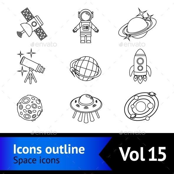 Space Icons Outline Set (Miscellaneous)