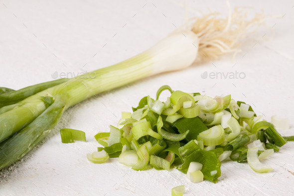 Diced fresh leeks (Misc) Photo Download