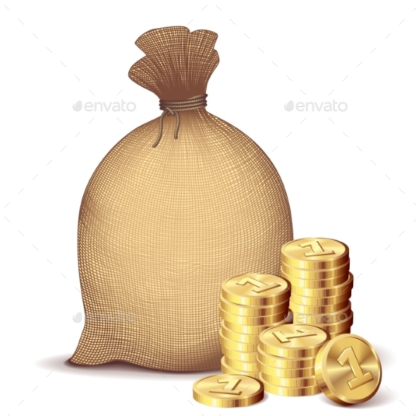 GraphicRiver Money Bag and Gold Coins 9278727 GraphicRiver Money Bag and Gold Coins 9278727