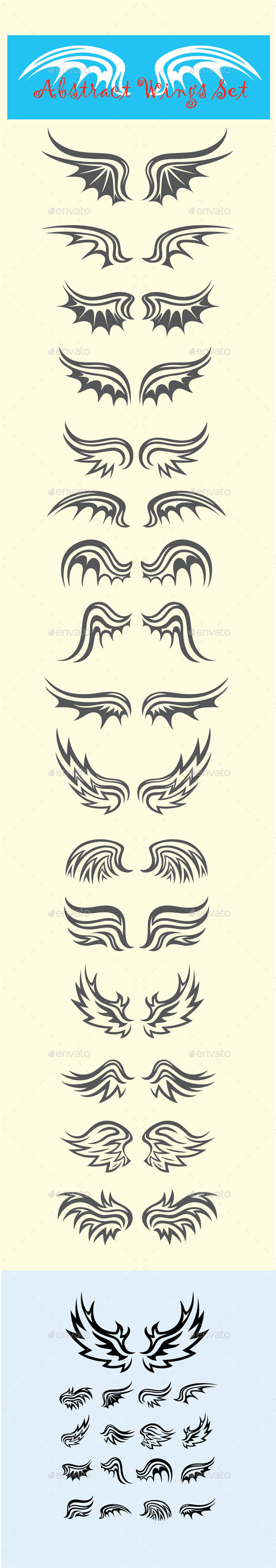GraphicRiver Wing Set 9278925 GraphicRiver Wing Set 9278925