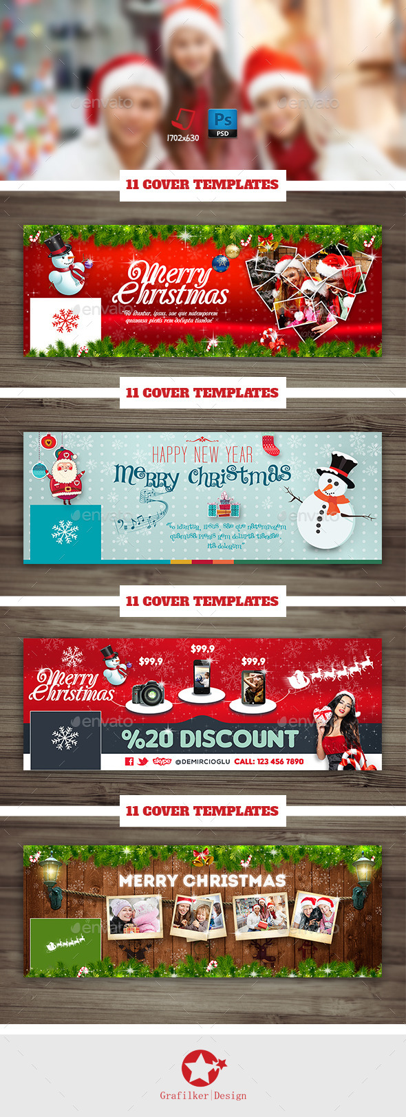GraphicRiver Christmas Timeline Cover Bundle Templates 9250561 GraphicRiver Christmas Timeline Cover Bundle Templates 9250561