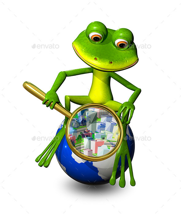GraphicRiver Frog on a Globe with a Magnifying Glass 9280597 GraphicRiver Frog on a Globe with a Magnifying Glass 9280597