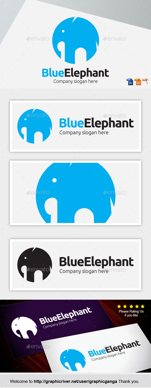 GraphicRiver Blue Elephent 9284700 GraphicRiver Blue Elephent 9284700