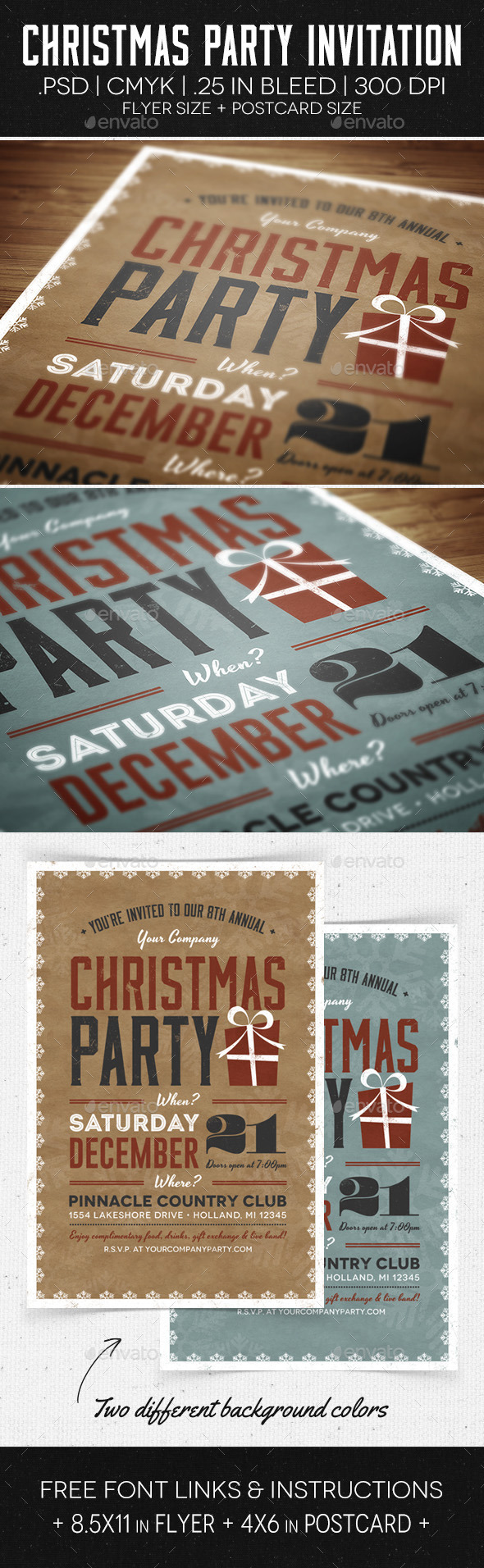 Christmas Party Flyer u0026 Invitation