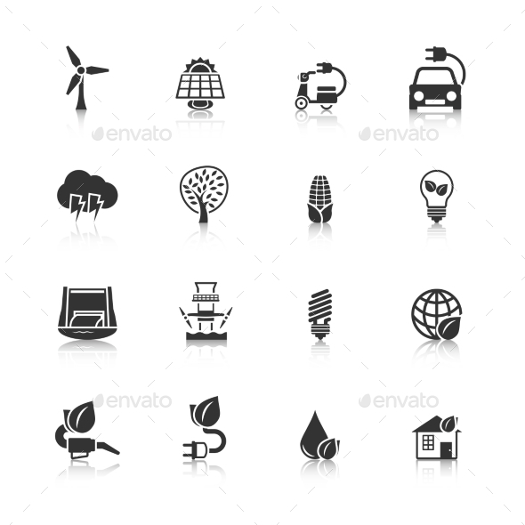 Eco Energy Icons Set (Web Elements)