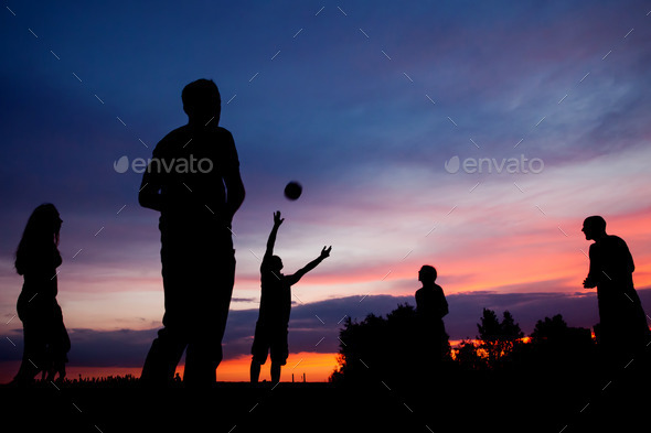volleyball on sunset