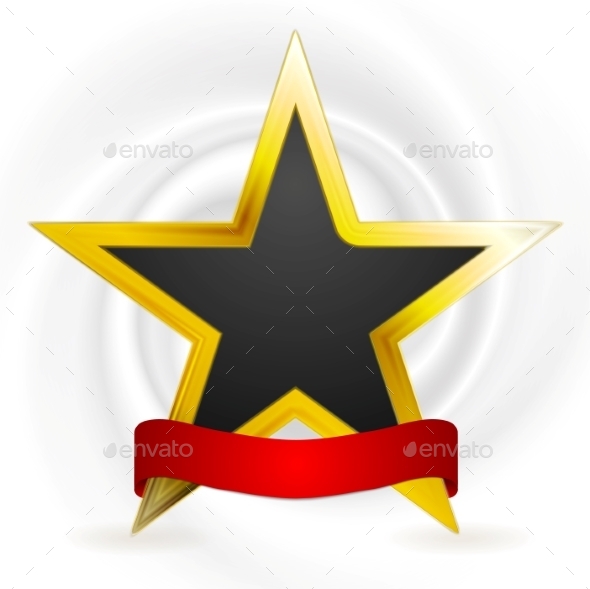 Gold Star with Ribbon Gold Star with Ribbon