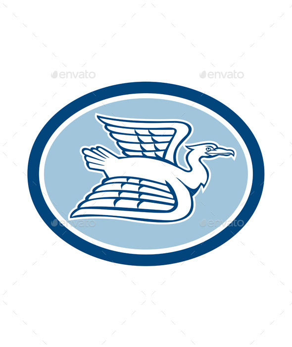 GraphicRiver Heron Crane Flying Side View Oval Retro 9290524 GraphicRiver Heron Crane Flying Side View Oval Retro 9290524