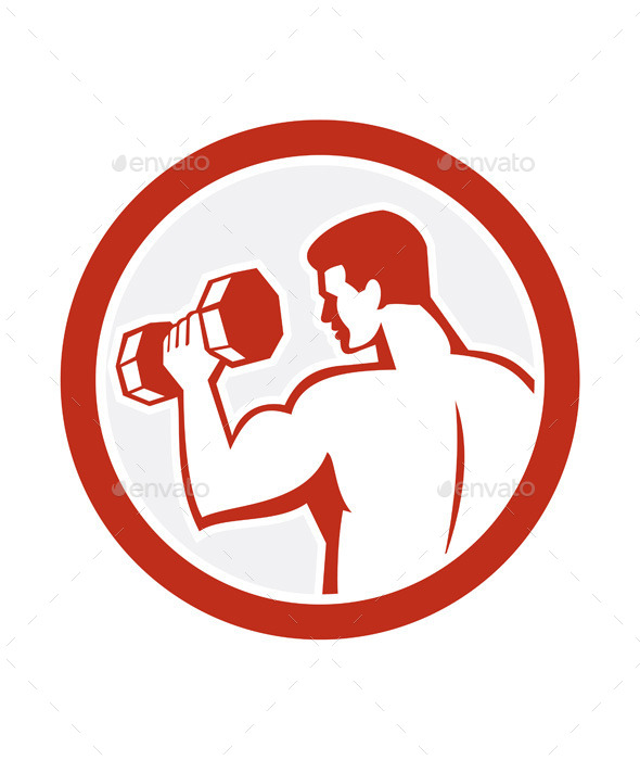 GraphicRiver Man Lifting Dumbbell Fitness Retro 9290529 GraphicRiver Man Lifting Dumbbell Fitness Retro 9290529