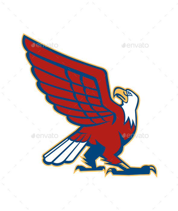 GraphicRiver Bald Eagle Looking Up Side View Retro 9290541 GraphicRiver Bald Eagle Looking Up Side View Retro 9290541
