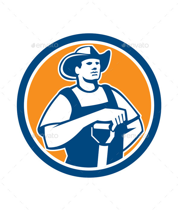 GraphicRiver Organic Farmer Holding Shovel Front Circle Retro 9290555 GraphicRiver Organic Farmer Holding Shovel Front Circle Retro 9290555