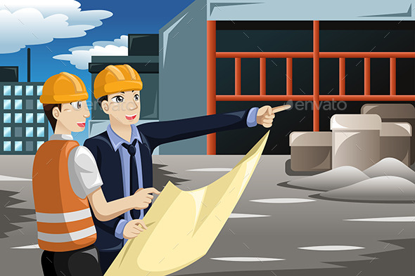 GraphicRiver Architect Working at the Construction Site 9290666 GraphicRiver Architect Working at the Construction Site 9290666