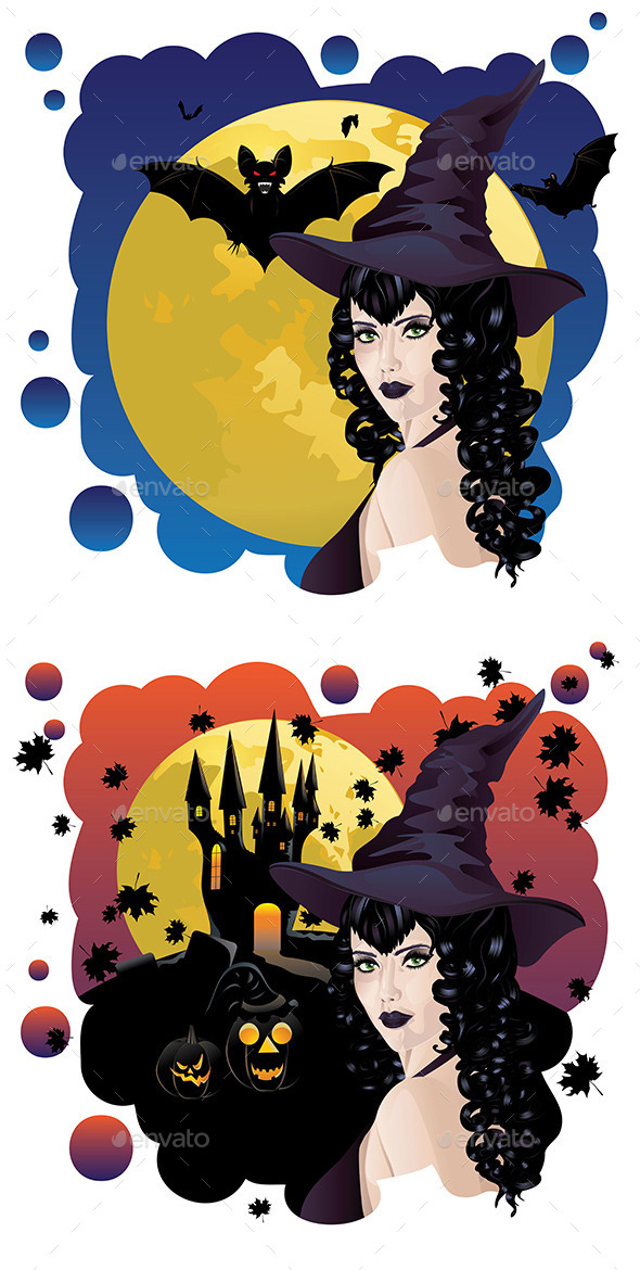 GraphicRiver Witch and Bats 9290808 GraphicRiver Witch and Bats 9290808