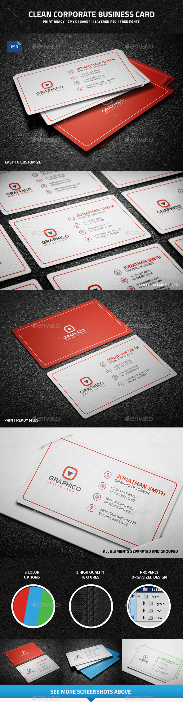 Clean Corporate Business Card 48 Clean Corporate Business Card 48