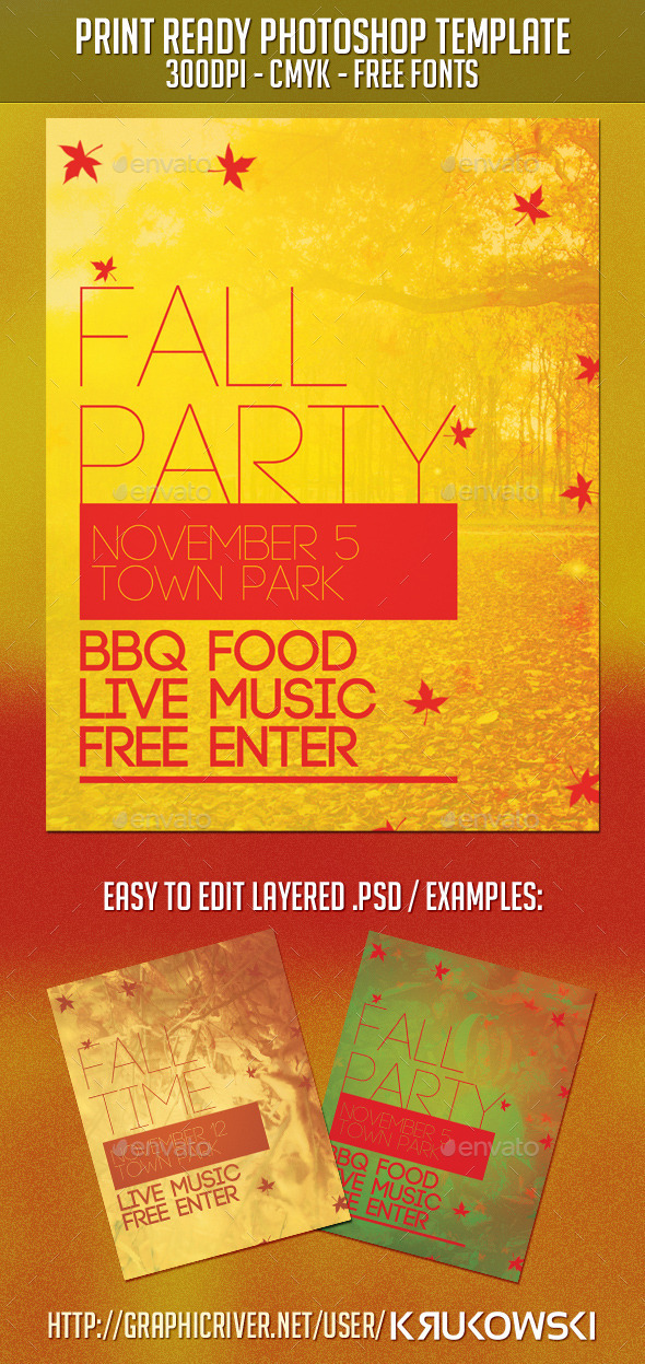 GraphicRiver Fall Party Flyer 9291298 GraphicRiver Fall Party Flyer 9291298