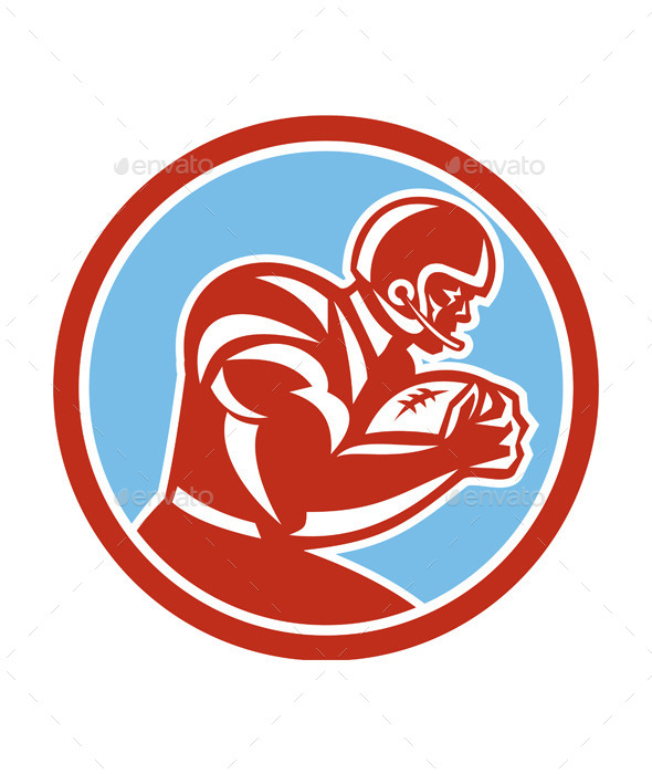 GraphicRiver American Football Player Running Circle Retro 9291599 GraphicRiver American Football Player Running Circle Retro 9291599