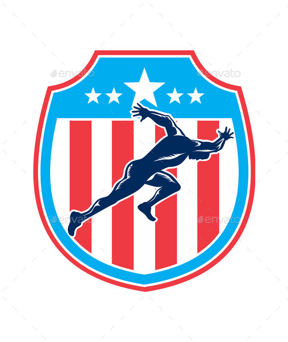 GraphicRiver Sprinter Runner Running Shield Woodcut Retro 9291960 GraphicRiver Sprinter Runner Running Shield Woodcut Retro 9291960