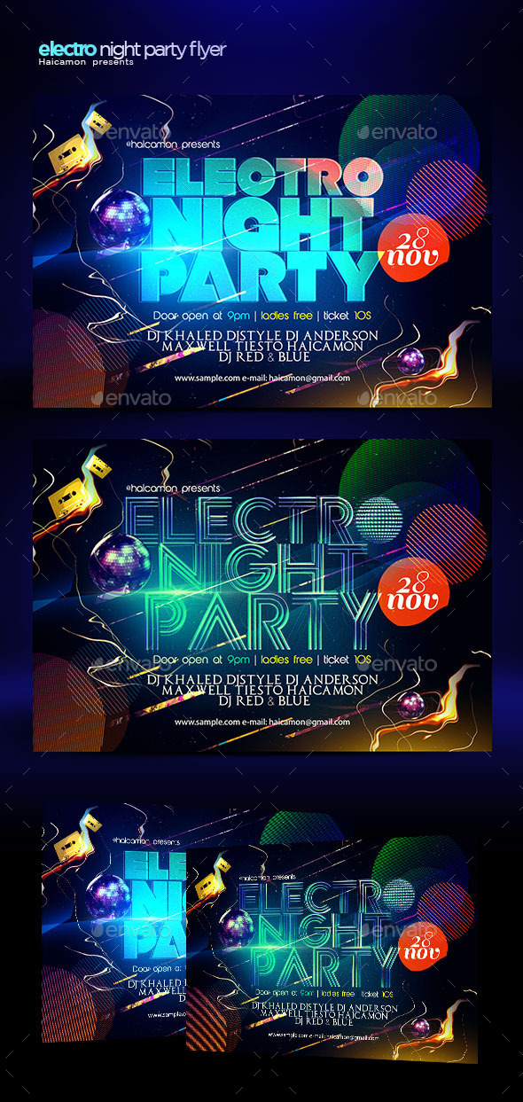 GraphicRiver Electro Night Party Flyer 9292940 GraphicRiver Electro Night Party Flyer 9292940
