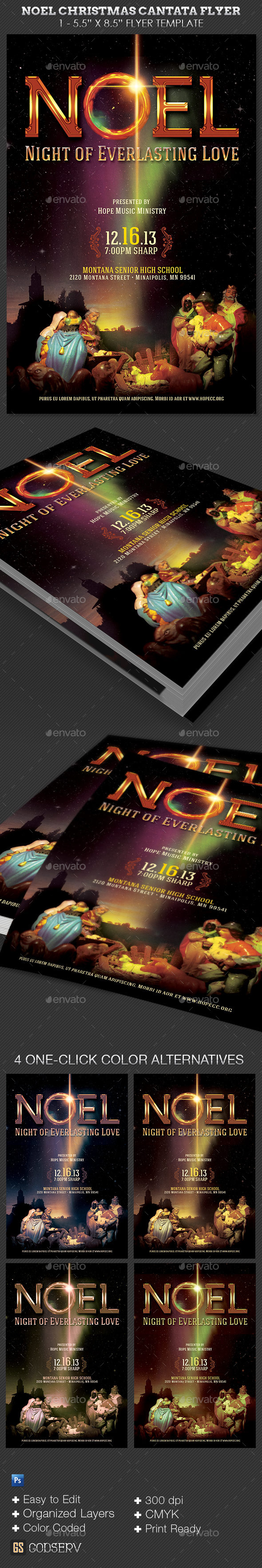 Noel Christmas Cantata Flyer Template Noel Christmas Cantata Flyer Template