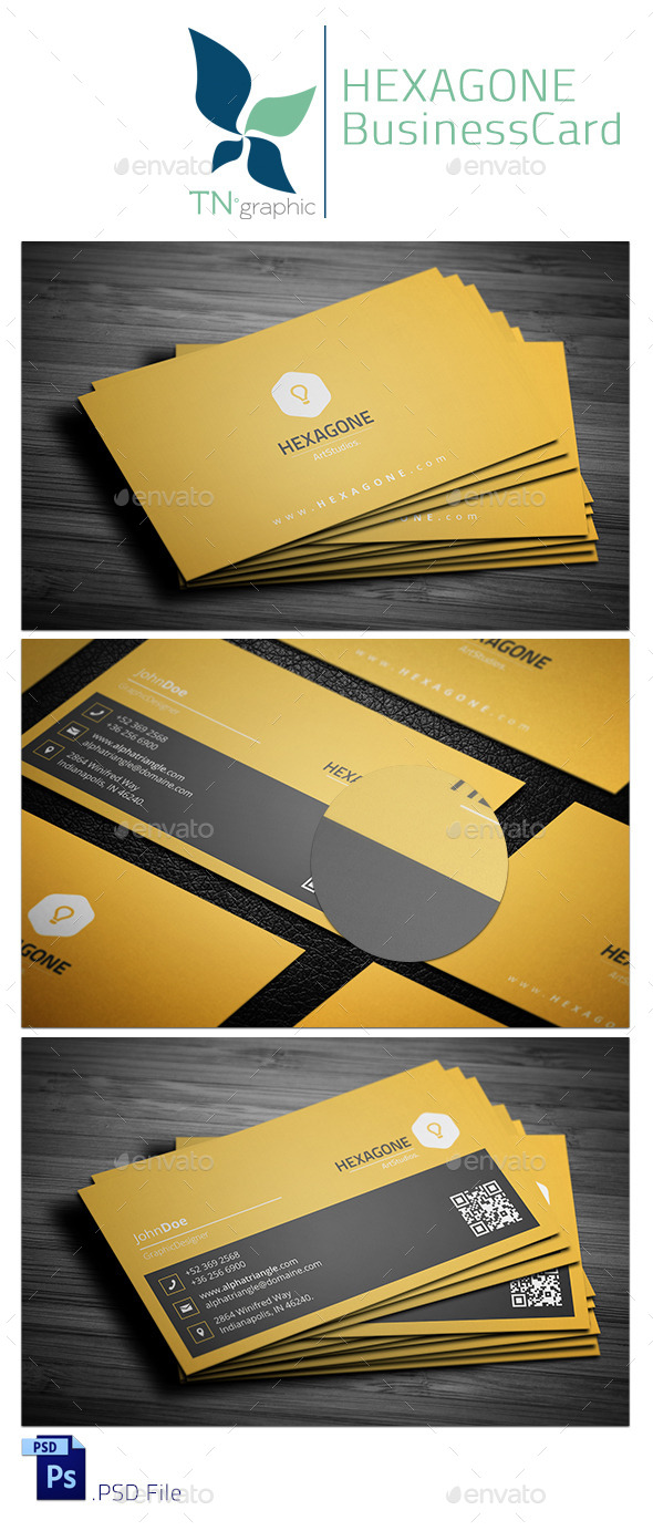 GraphicRiver Hexagone Business Card 9266983 GraphicRiver Hexagone Business Card 9266983