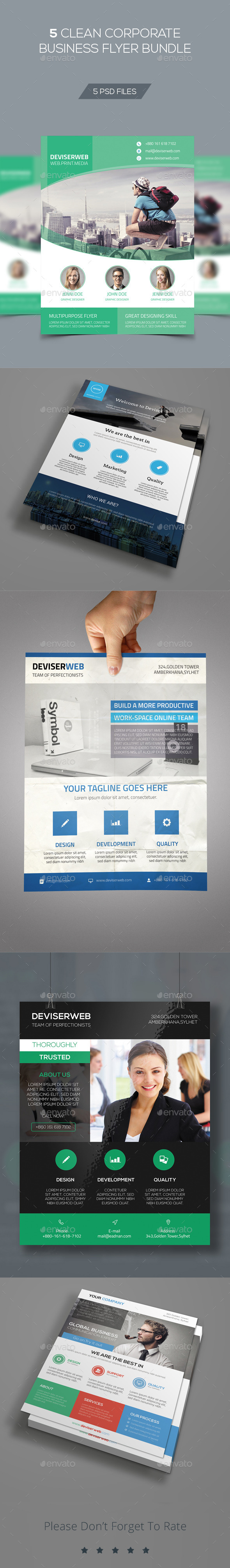 Clean Corporate Business Flyer Bundle V1 (Corporate)