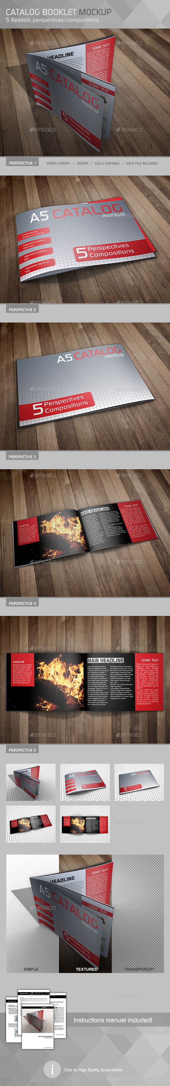 Realistic A5 Catalog Mockup Realistic A5 Catalog Mockup