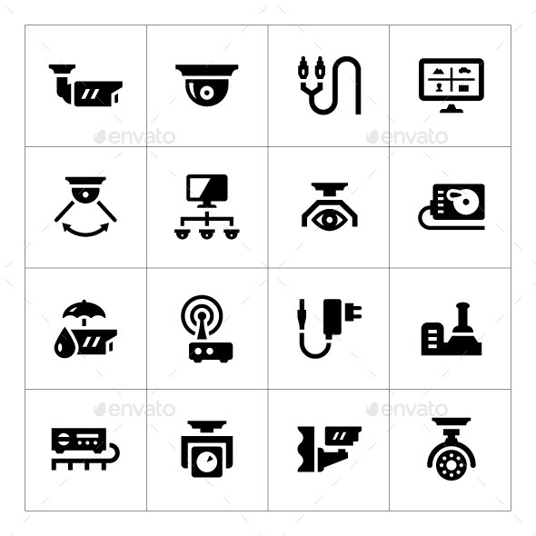 GraphicRiver Set Icons of Video Surveillance 9296346 GraphicRiver Set Icons of Video Surveillance 9296346