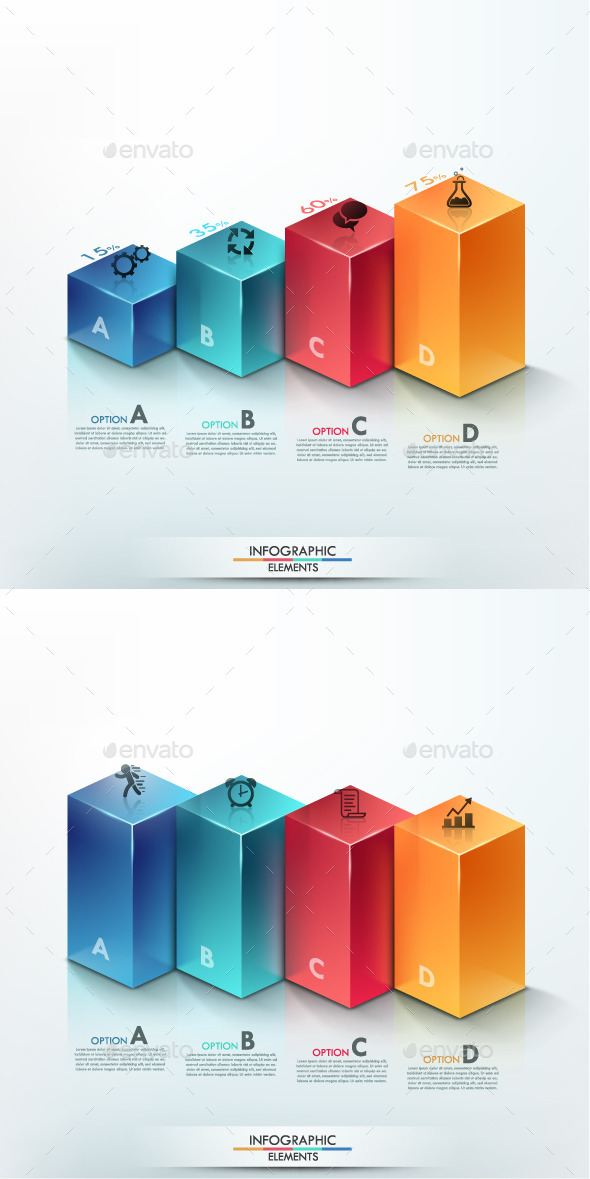 3d Modern Infographic Options Banner (2 Items) (Infographics)