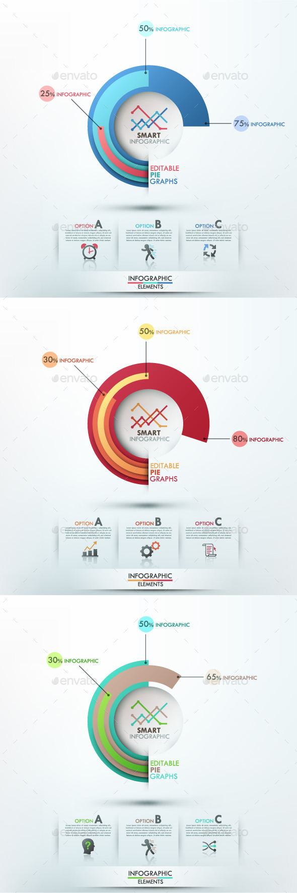 Smart Infographic Options Template (3 Items) (Infographics)