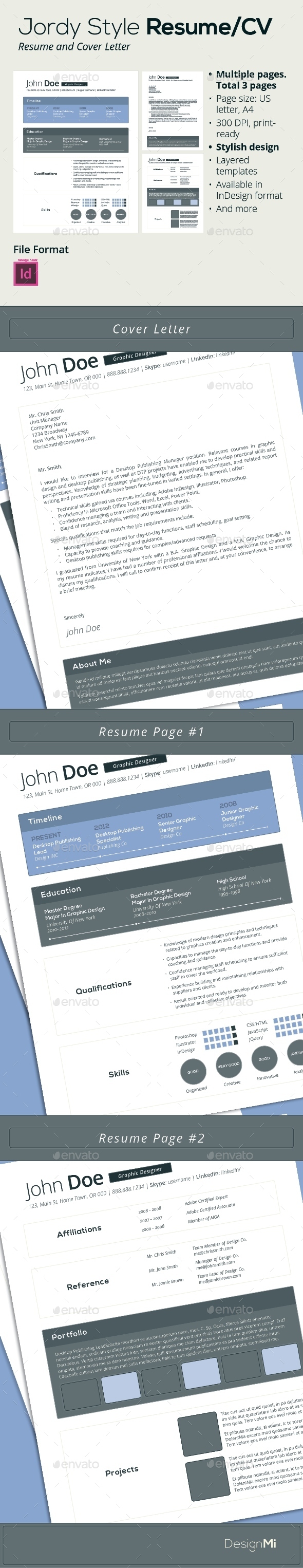 GraphicRiver Jordy Style Resume CV 3 pages 9266994 GraphicRiver Jordy Style Resume CV 3 pages 9266994