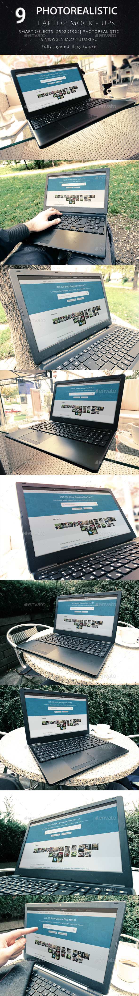 GraphicRiver Photorealistic Laptop Mock-Up 9257135 GraphicRiver Photorealistic Laptop Mock-Up 9257135