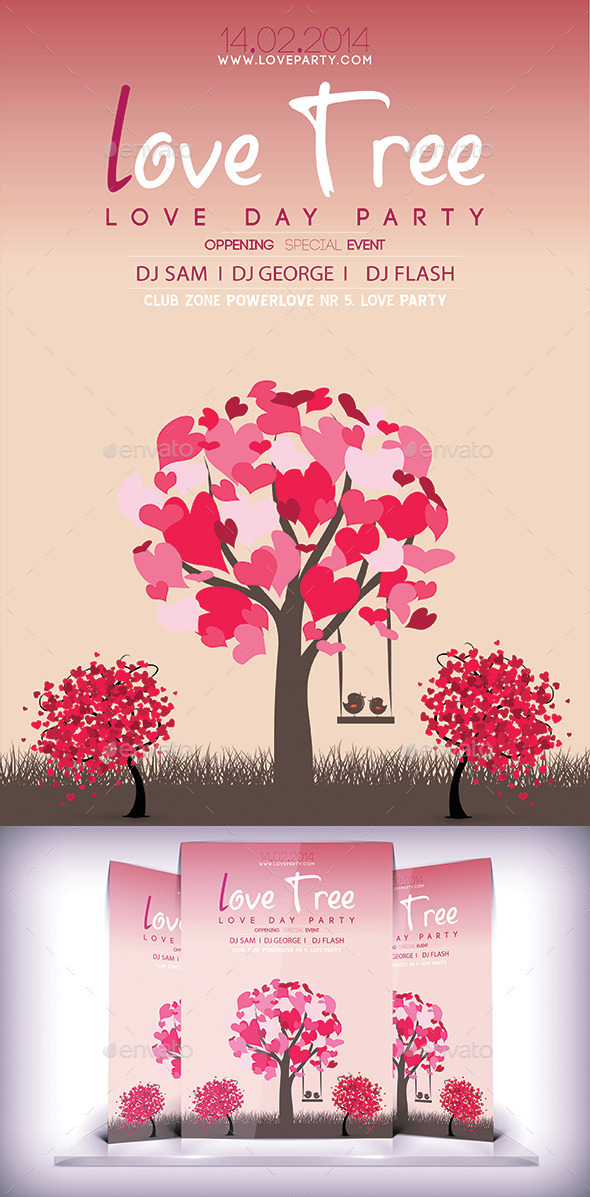 GraphicRiver Love Tree Flyer 9297802 GraphicRiver Love Tree Flyer 9297802