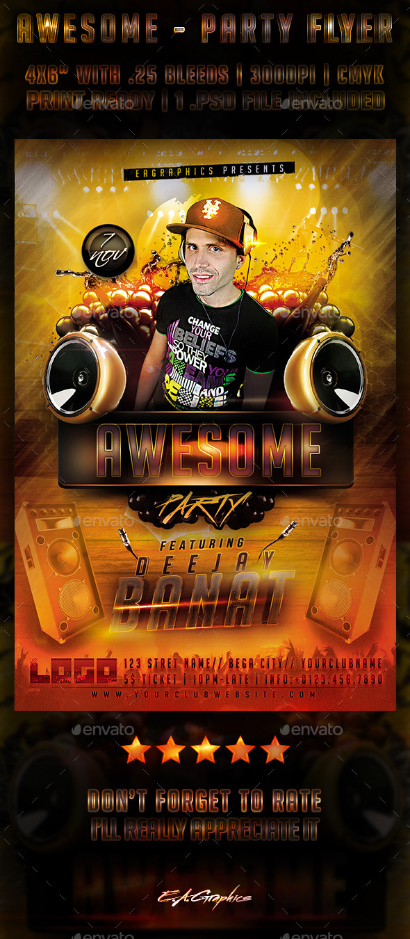 Awesome Flyer Template (Clubs & Parties)