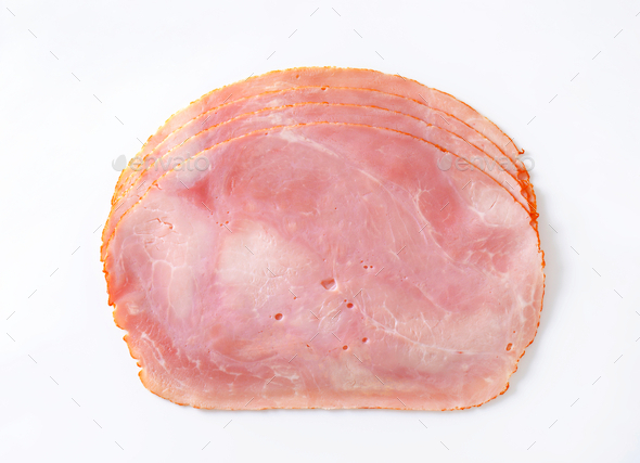 Thin slices of baked ham (Misc) Photo Download