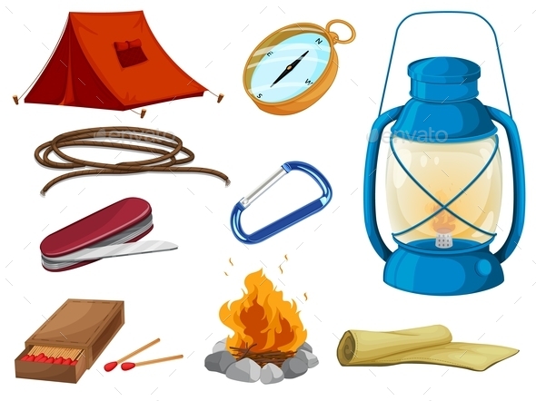 GraphicRiver Various Objects of Camping 9299720 GraphicRiver Various Objects of Camping 9299720