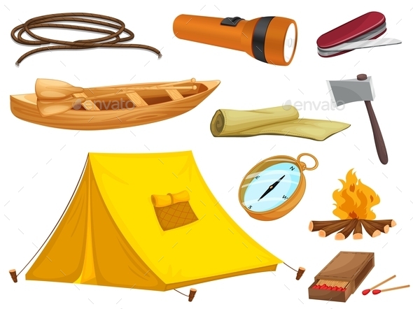 GraphicRiver Various Objects of Camping 9299722 GraphicRiver Various Objects of Camping 9299722