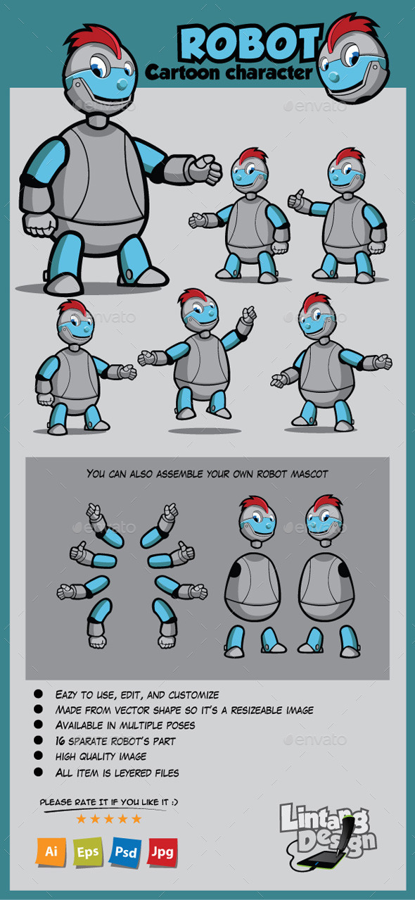 GraphicRiver Robot Mascot 9305821 GraphicRiver Robot Mascot 9305821