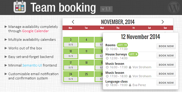 CodeCanyon Team Booking WordPress booking system 9211794 CodeCanyon Team Booking WordPress booking system 9211794