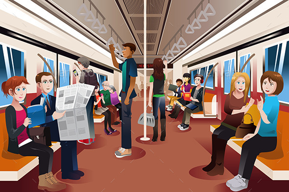 GraphicRiver Different People Inside Crowded Subway 9308300 GraphicRiver Different People Inside Crowded Subway 9308300