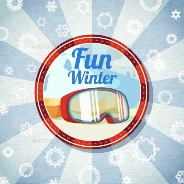 Badge with Snowboarders or Skiers Goggles Badge with Snowboarders or Skiers Goggles