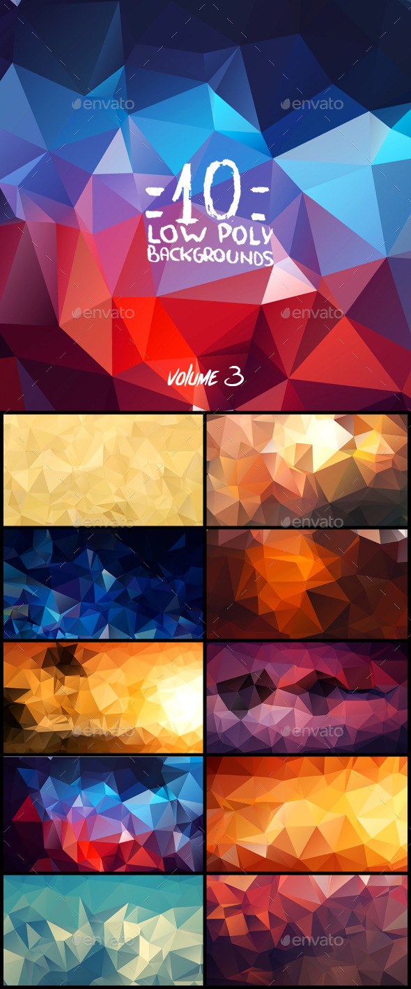 GraphicRiver 10 Low Poly Backgrounds Volume Three 9309614 GraphicRiver 10 Low Poly Backgrounds Volume Three 9309614