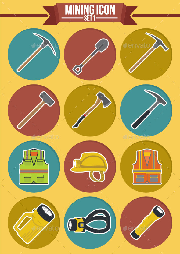 Mining Icon Set 1 (Man-made objects)